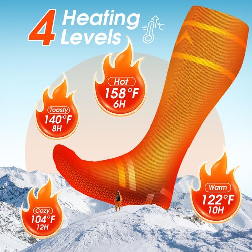 Heated Socks for Men Women with Smart APP Control Upgraded 8500mAH*2 Rechargeable Heated Socks Up to 12 Hours, Washable Electric Heated Socks for Skiing Hunting Camping Hiking Cycling