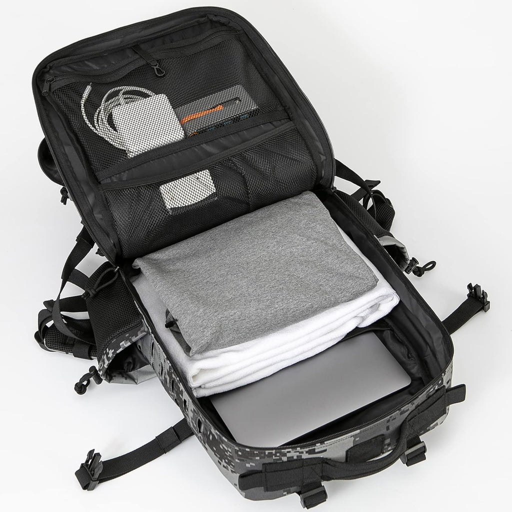 QT&QY Military Tactical Backpack - 25L/45L Molle Daypack for Men | Durable Hiking Rucksack with Bottle Holder