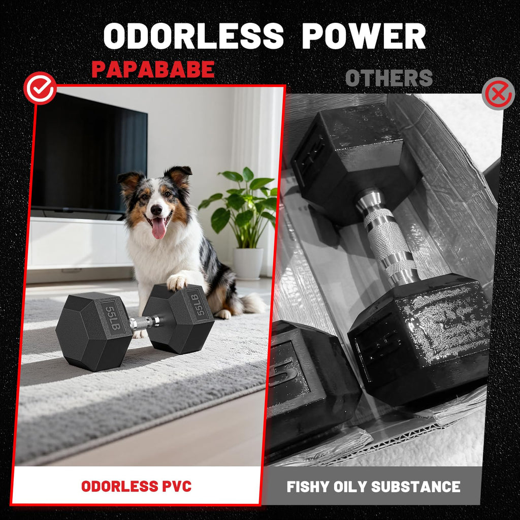 PAPABABE Dumbbells Set of 2, 5lbs Dumbbell Pair, 5 Pounds Hand Weights for Women Men at Home, Free Weights Dumbbells Set for Home Gym Equipment, Pesas Mancuernas para Ejercicios de Hombre Casa.