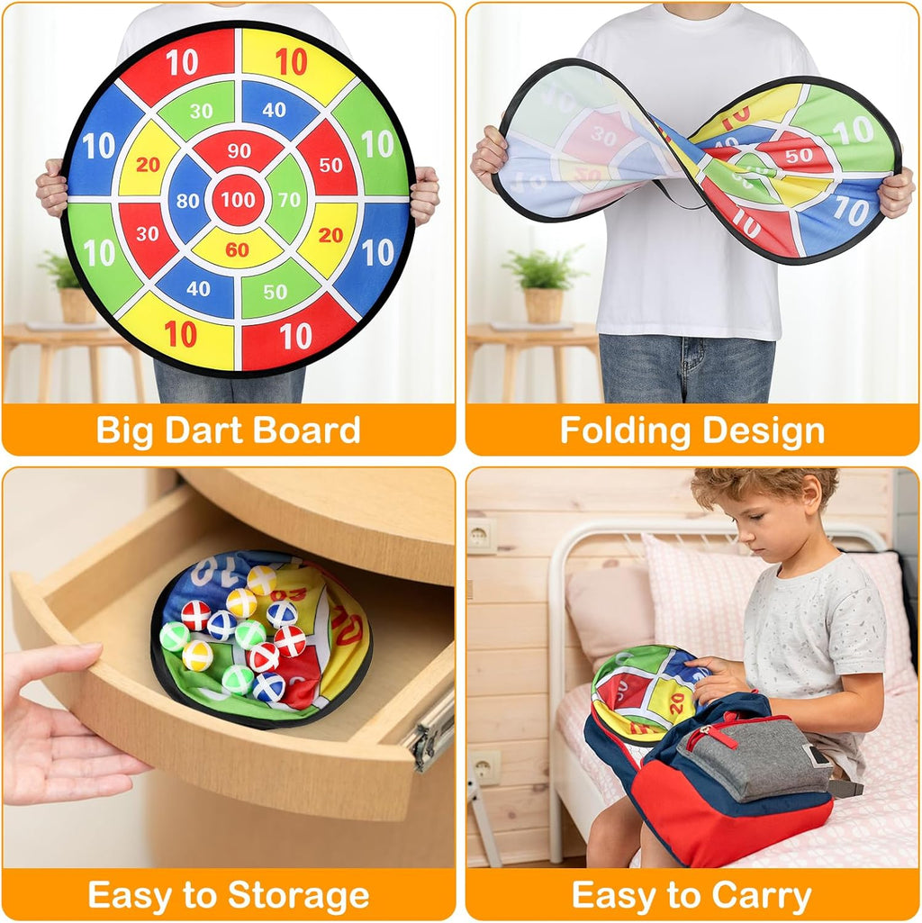 Accmor 29" Large Dart Board - Fun Outdoor Game for Kids with Sticky Balls | Perfect Birthday Gift for Ages 3-12