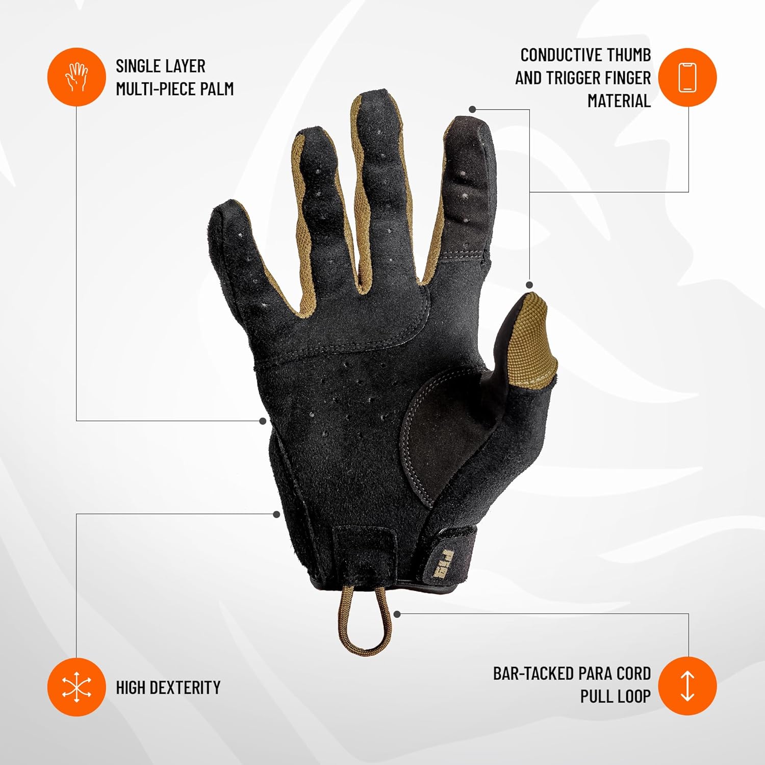 PIG Alpha Tactical Gloves - Full Dexterity Shooting Gloves | Touchscreen Compatible, Breathable