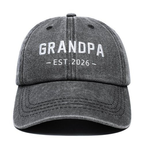 New Grandpa Gifts Est 2026 Promoted to Grandpa to be Pregnancy Announcement Gift, First Time Gifts for New Grandpas Grandfather Fathers Day Christmas Birthday Grandpas Hat for Men Adjustable