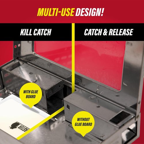 Catchmaster Multi-Catch Mouse Traps - Humane Indoor Pest Control | 3-Pack with Replaceable Glue Boards