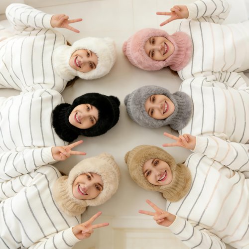 3 in 1 Beanie Hat for Women,Beanie Hat with Scarf and Mask,Knitted Ski Scarf and Mask Set,Womens Knit Beanie Hats