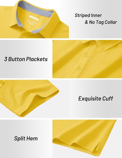 Cotrasen Men's Polo Shirt - Short Sleeve Cotton Pique Golf Tee | Classic Fit Casual Performance
