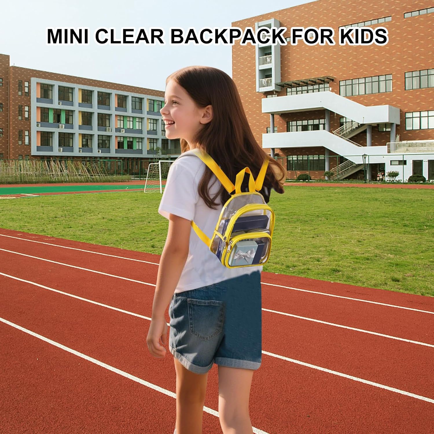 USPECLARE Clear Mini Backpack - Stadium Approved Transparent Bag for Kids | Ideal for Concerts & Sports Events