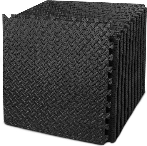 BEAUTYOVO Interlocking Foam Gym Mats - 24'' x 24'' EVA Tiles for Protective Flooring