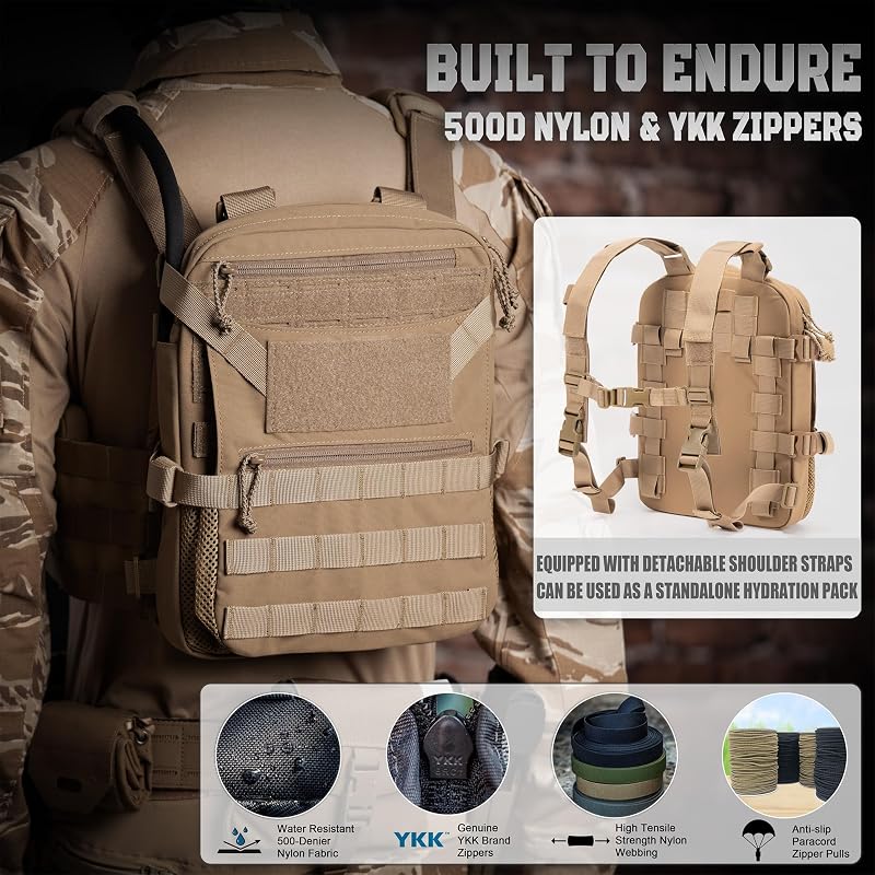 MOLLE Hydration Backpack with Modular Front Panel - ABP Tactical Vest (Variation: Mc)