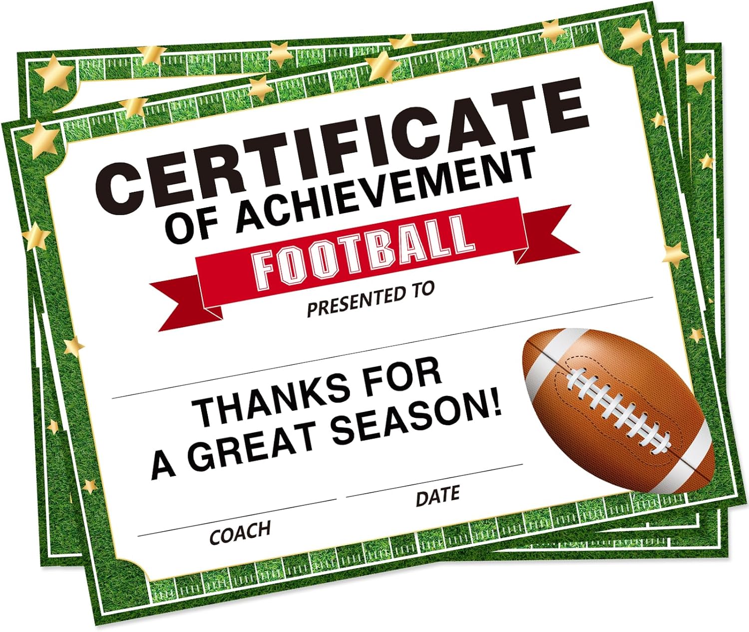 Regine Switzerland Rugby Achievement Award Certificates - 30 Pack for Kids | Perfect for Pre-School & Kindergarten