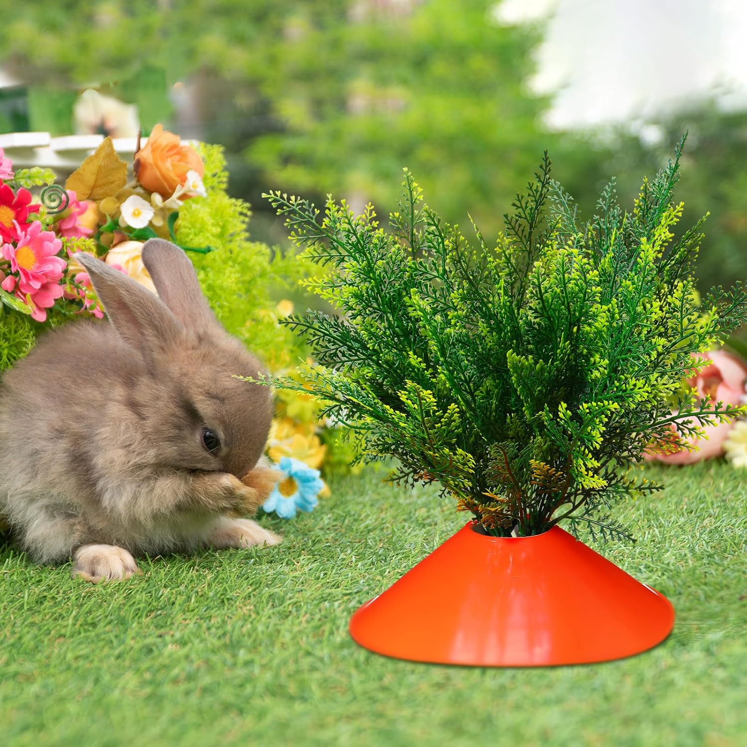 Skiennix Easter Yard Carrots Decorations - 12 Set Outdoor Fake Carrots for Spring Lawn Decor