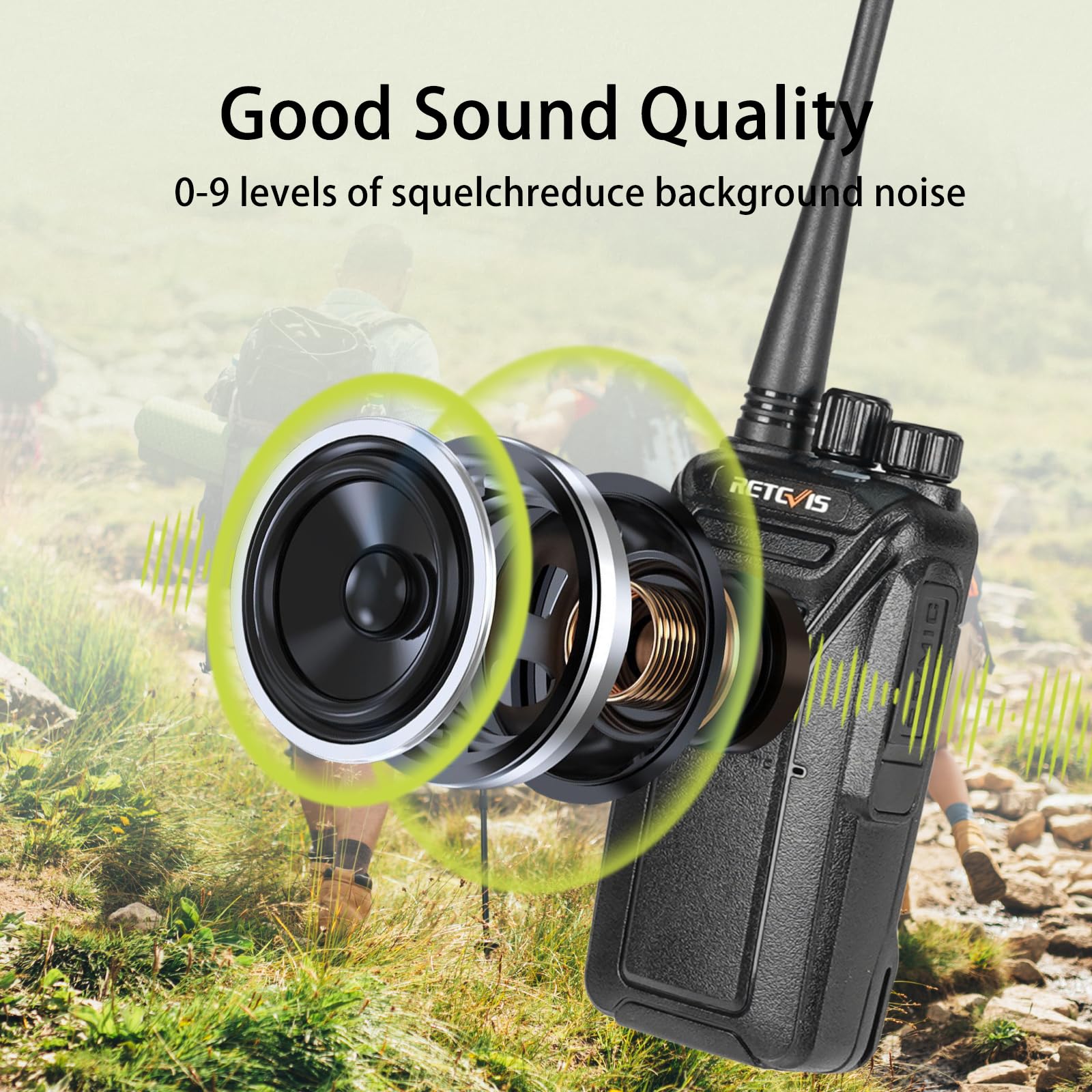 Retevis RT27V MURS Radios, Walkie Talkies with Earpiece, Long Range, Rechargeable, Low-Traffic Channel, Durable, Two Way Radios for Hunting Camping Farm（2 Pack）