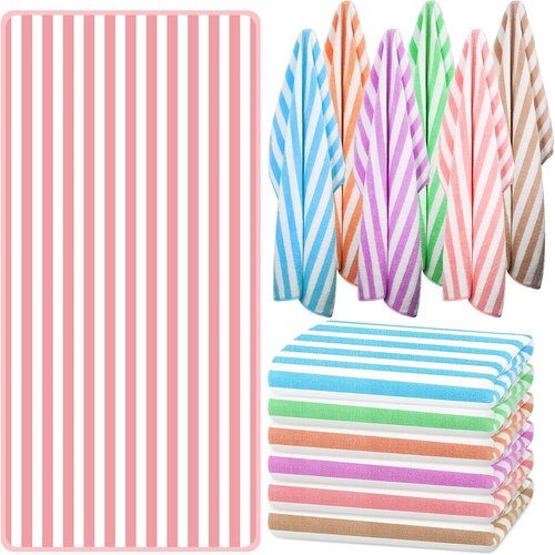 Jecery Oversized Striped Beach Towels - 12 Pack, Soft & Absorbent Quick-Dry Towels | 30 x 60 Inches