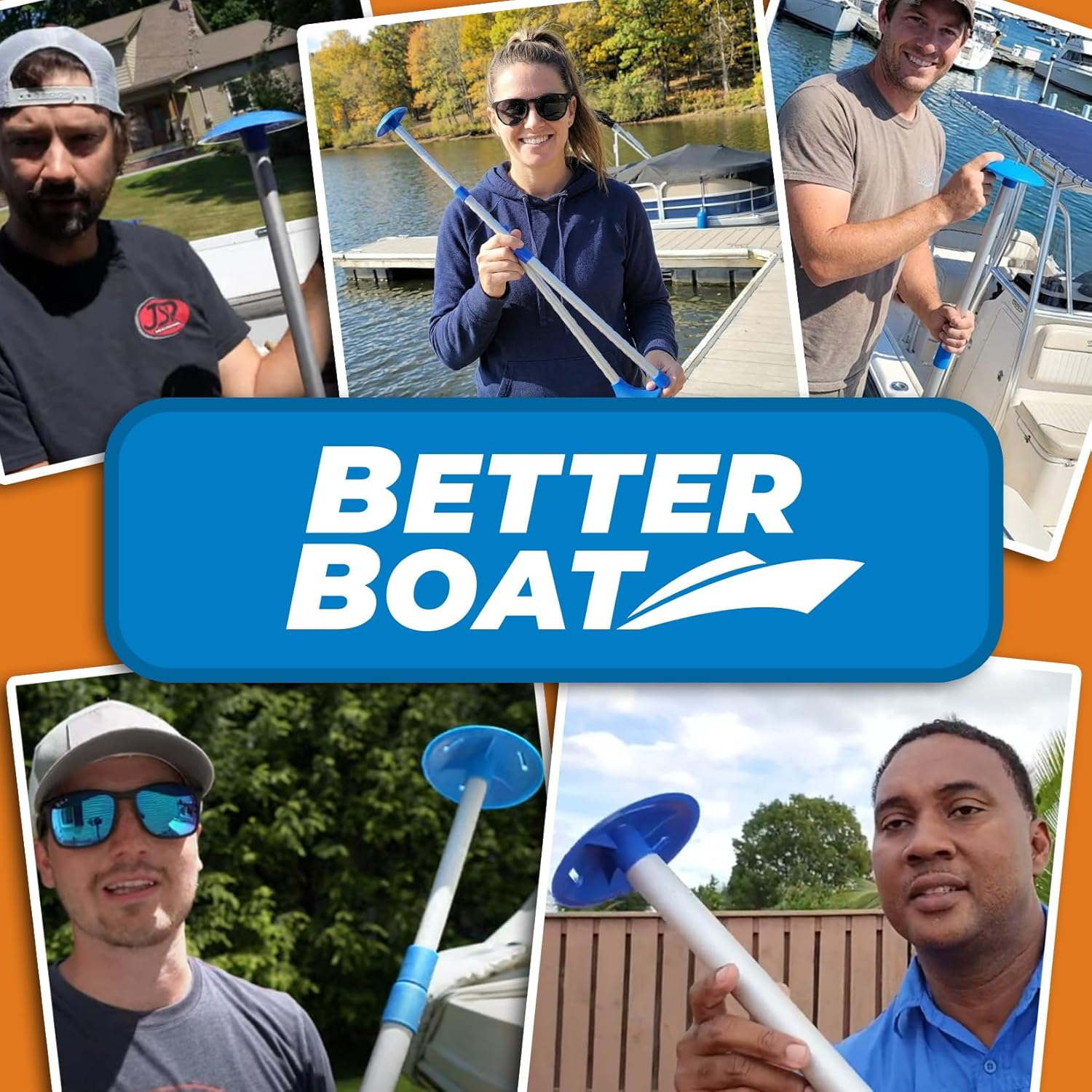 Better Boat Boat Cover Support Poles - Adjustable Twist Lock with Snap & Mushroom Tops, Marine Grade Aluminum