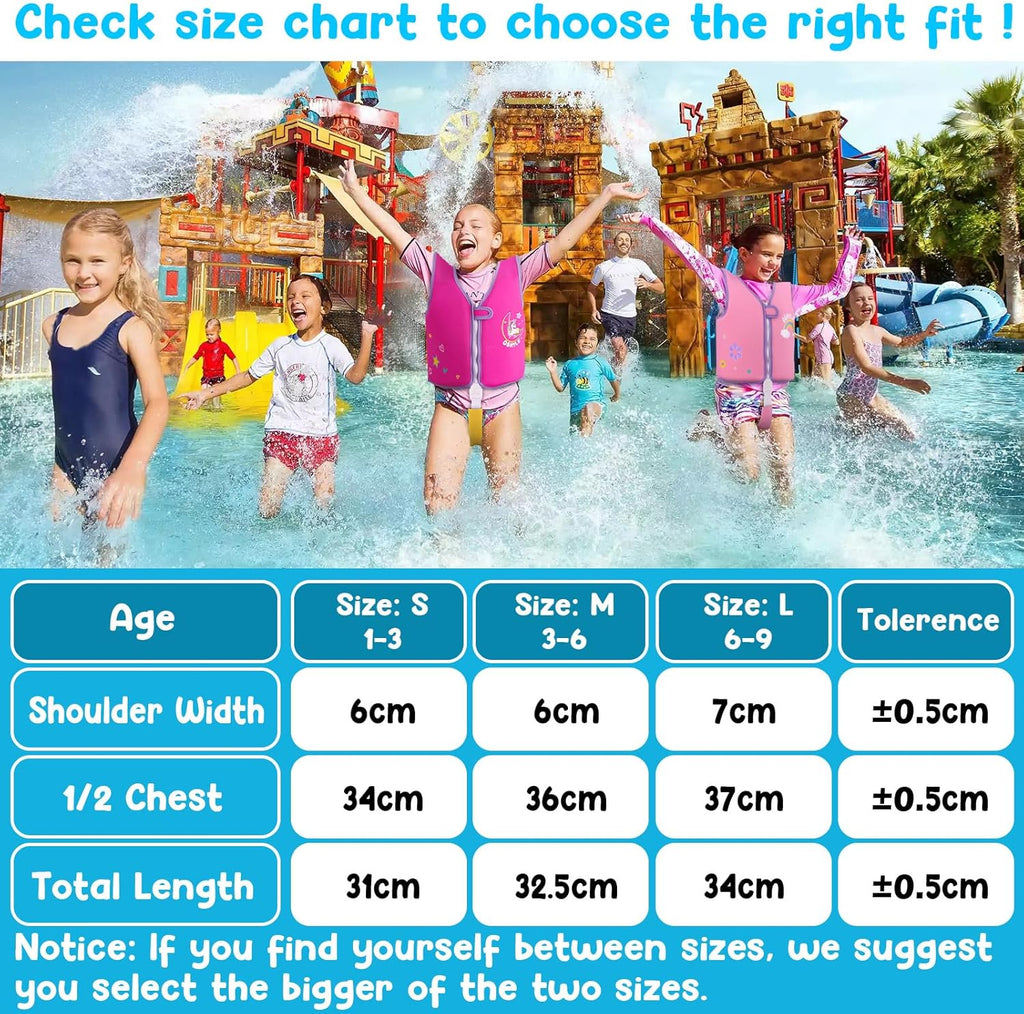 Skiennix Kids Swim Vest - Neoprene Swim Trainer with Crotch Strap for Toddlers 1-9 Years | Adjustable Straps