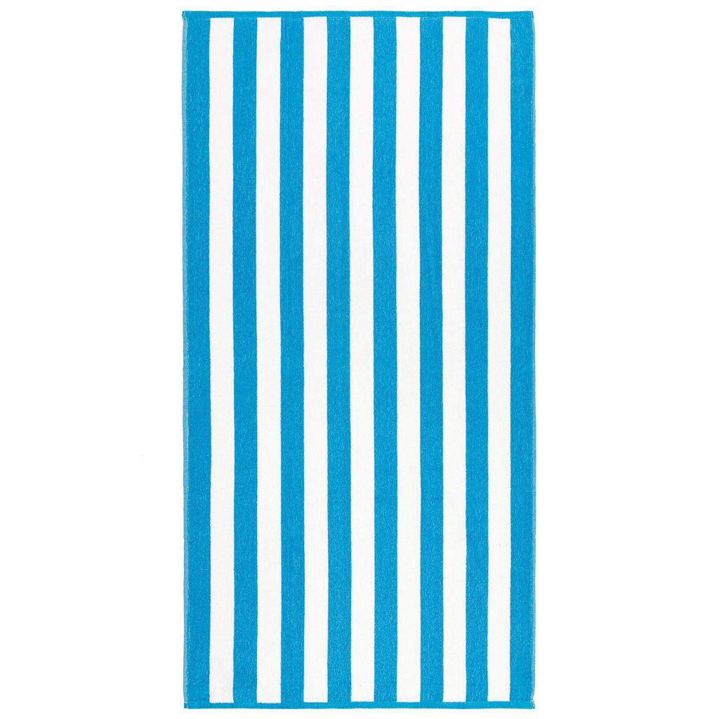 Beachland Classic Cabana Stripe Beach Towel - 30 x 60 inch - Soft Cotton Terry Resort Style Perfect for Beach and Pool (Royal-Mint-Tur, 6 Pack)