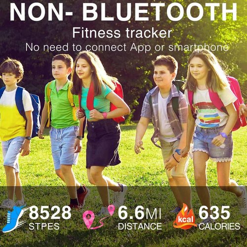 Kids Fitness Tracker Watch by [Brand Name] - Waterproof Digital Pedometer for Ages 5-15 | Purple