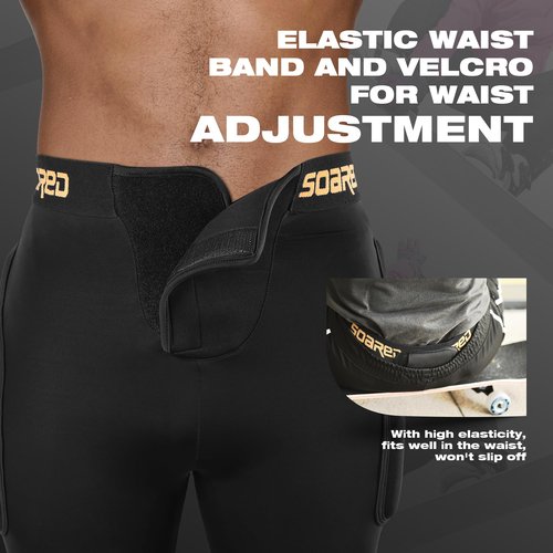 Soared 3D Protection Hip Butt XPE Padded Shorts for ski, ice Skating, Snowboarding, Skateboard for Men Women Black