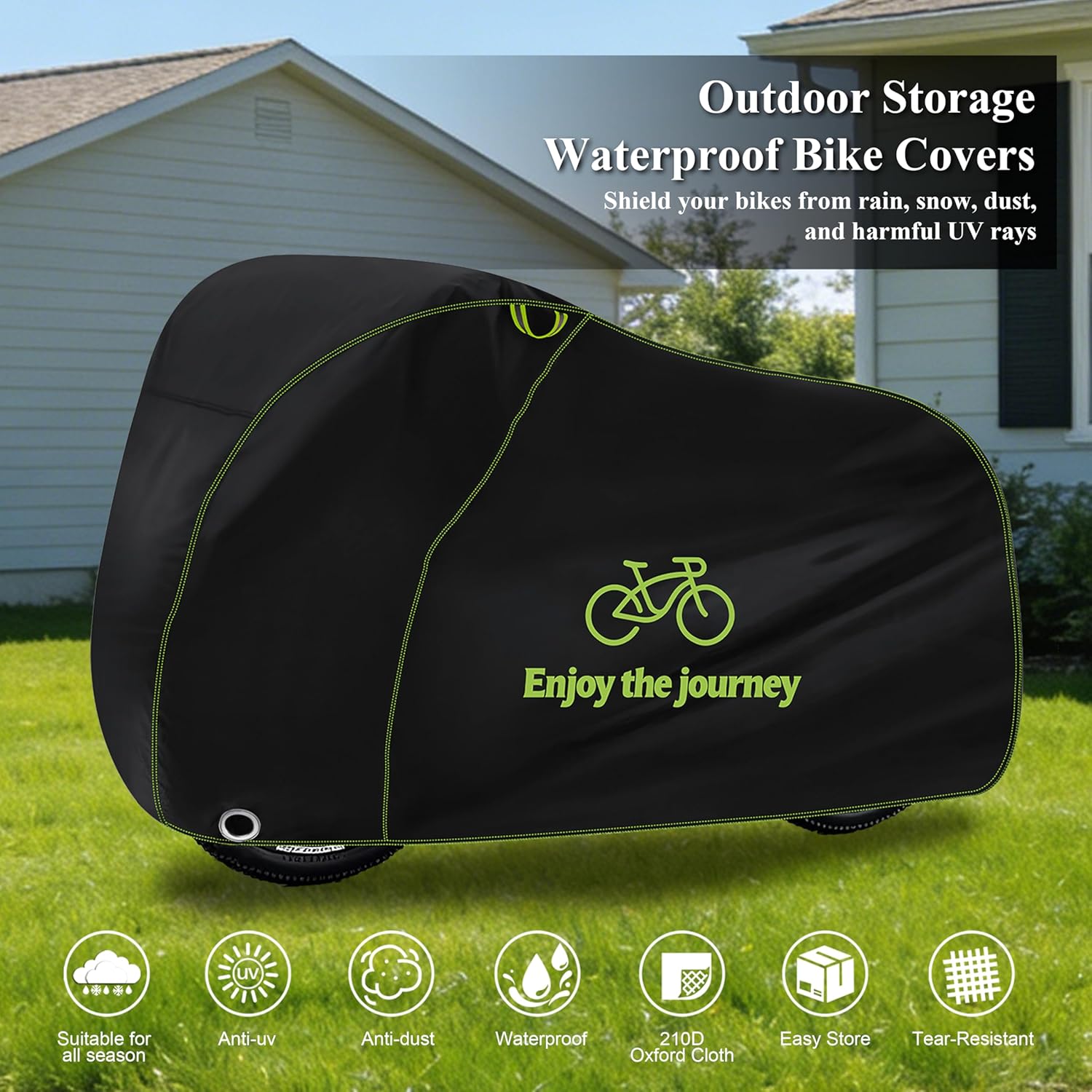 Skiennix Bike Cover - Waterproof Outdoor Protection for 1 Bike | UV, Dust & Wind Proof, Lock Hole