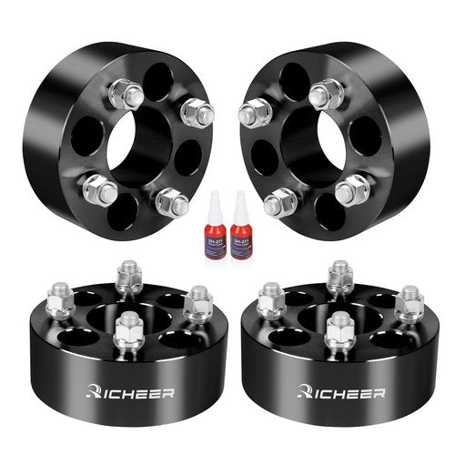 Richeer 2 inch 4x4 Wheel Spacers for EZ GO EZGO Club Car Golf Carts and ATV Vehicles, 4 PCS 4x101.6mm Wheel Spacers with 1/2 x20 Studs & 62mm Center Bore