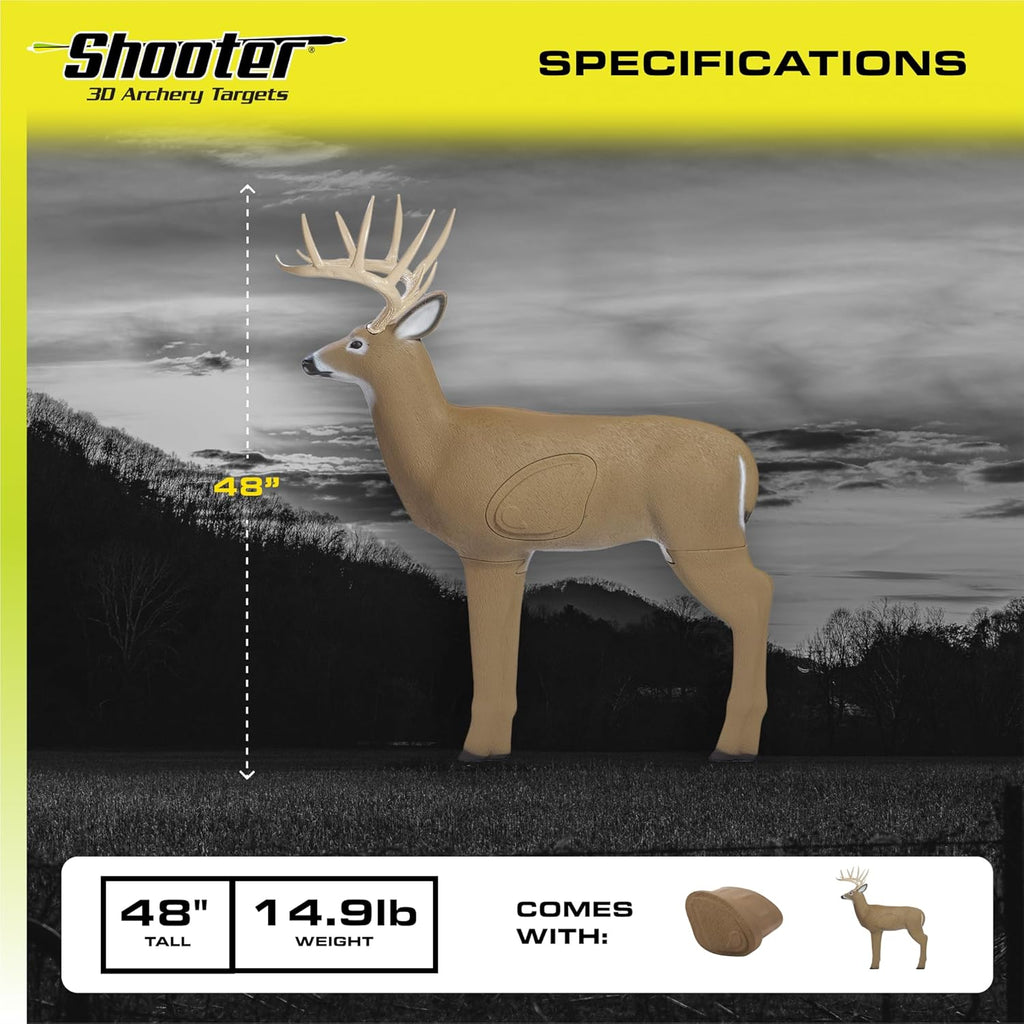 Shooter Buck 3D Deer Archery Target - Realistic Design for Accurate Practice | Durable & Weather-Resistant