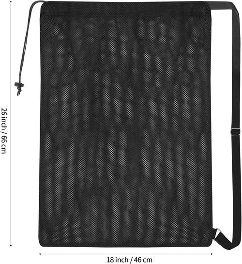 Natural Style Swim Bag - Oversized Mesh Drawstring Backpack, 18" x 26" - 2 Pack
