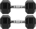 Fitvids Hex Dumbbells - Rubber Coated Hand Weights for Fitness | 10-50LB Options Available