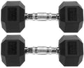 Fitvids 20LB Pair Hex Dumbbells Rubber Coated Hand Weights for Exercises and Fitness