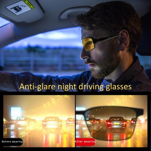 Spring Breeze Valley Night Driving Glasses for Men, Anti Glare HD Polarized Yellow Tinted Sunglasses for Men & Women