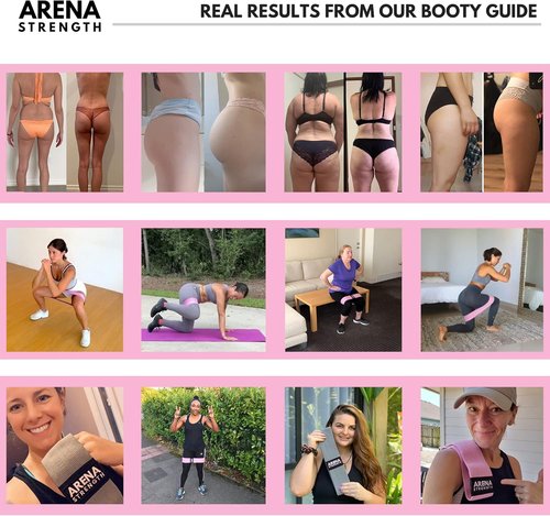 Arena Strength Fabric Booty Bands - Premium Resistance Bands for Legs & Butt | Includes Workout Guide & Carry Case