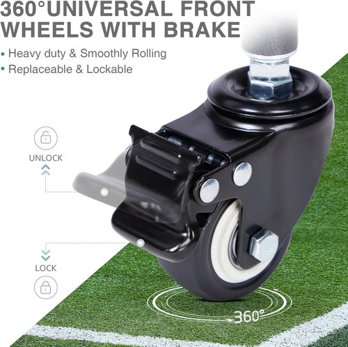 Ever Advanced Tennis Ball Hopper - 150 Capacity Rolling Cart with Side Pockets | Blue Sports Equipment Organizer (16.2 x 16.2 in)