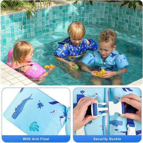 DOOHALO Toddler Swim Vest - Kids Swimming Training Aid for Ages 1-8, 20-46 lbs | Safe & Comfortable