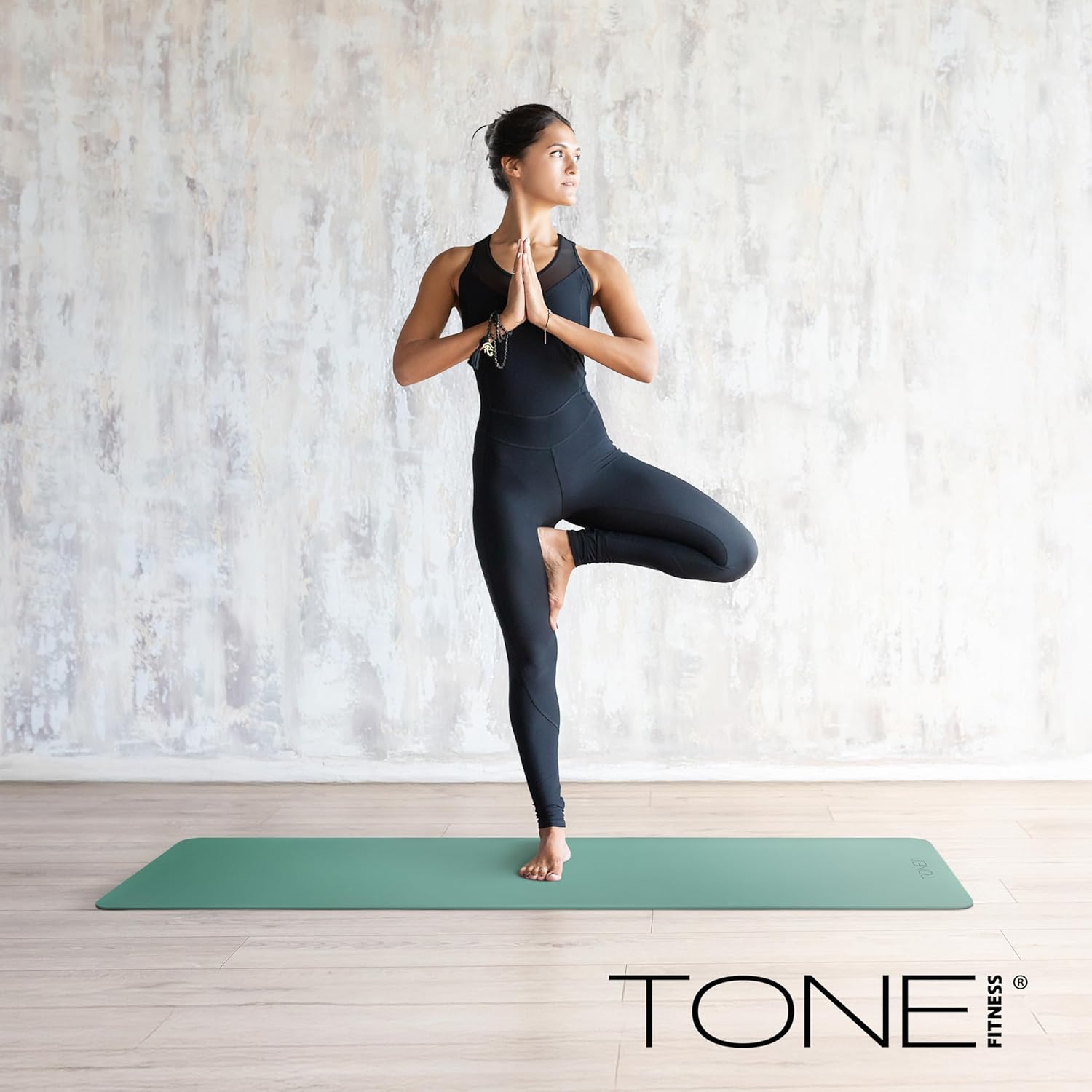 TONE Fitness Yoga Mat - 1/4" Thick Non-Slip Exercise & Pilates Mat with Carrying Strap | Multiple Colors Available