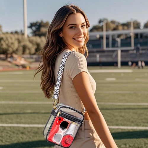 MAY TREE Clear Purse - Stadium Approved Handbag with Adjustable Strap for Events & Concerts