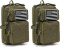 Skiennix Tactical Molle Utility Pouches - 2 Pack Mini EDC Phone & Tool Pouches with US Flag Patch