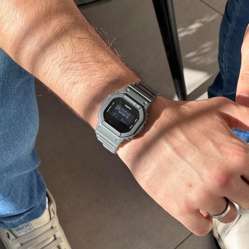 Casio DW5610UU-8 G-Shock Watch - Classic Urban Utility Design with Gray Resin Band