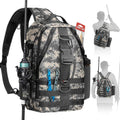 Piscifun Fishing Backpack - Lightweight Sling Bag with Rod Holder for Gear Storage