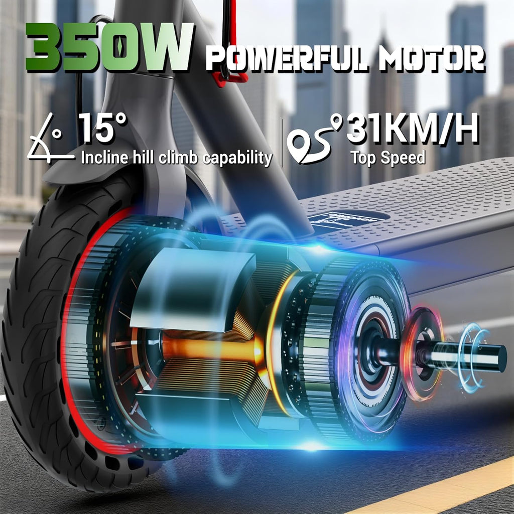 Roinside Electric Scooter - High-Speed Commuting Scooter with 350W/500W Motor | Solid Tires, Long-Range Up to 24 Miles