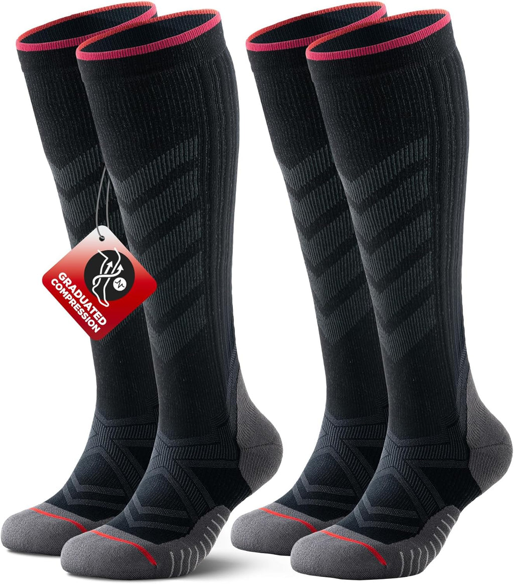 RUIXUE Compression Socks - 15-20mmHg Graduated Support for Travel, Nurses & Athletes | 2 Pairs