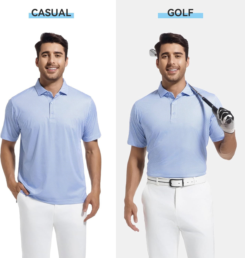 WARHORSEE Golf Polo Shirts - Men's Short Sleeve, Wrinkle-Free, 4-Way Stretch, Moisture-Wicking Performance