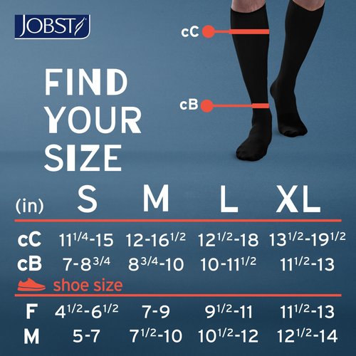 JOBST ACTIVA Athletic 8-15 mmHg Compression Socks for Travel and Sports, Designed for Women and Men, Knee High, Closed Toe, Black, Large