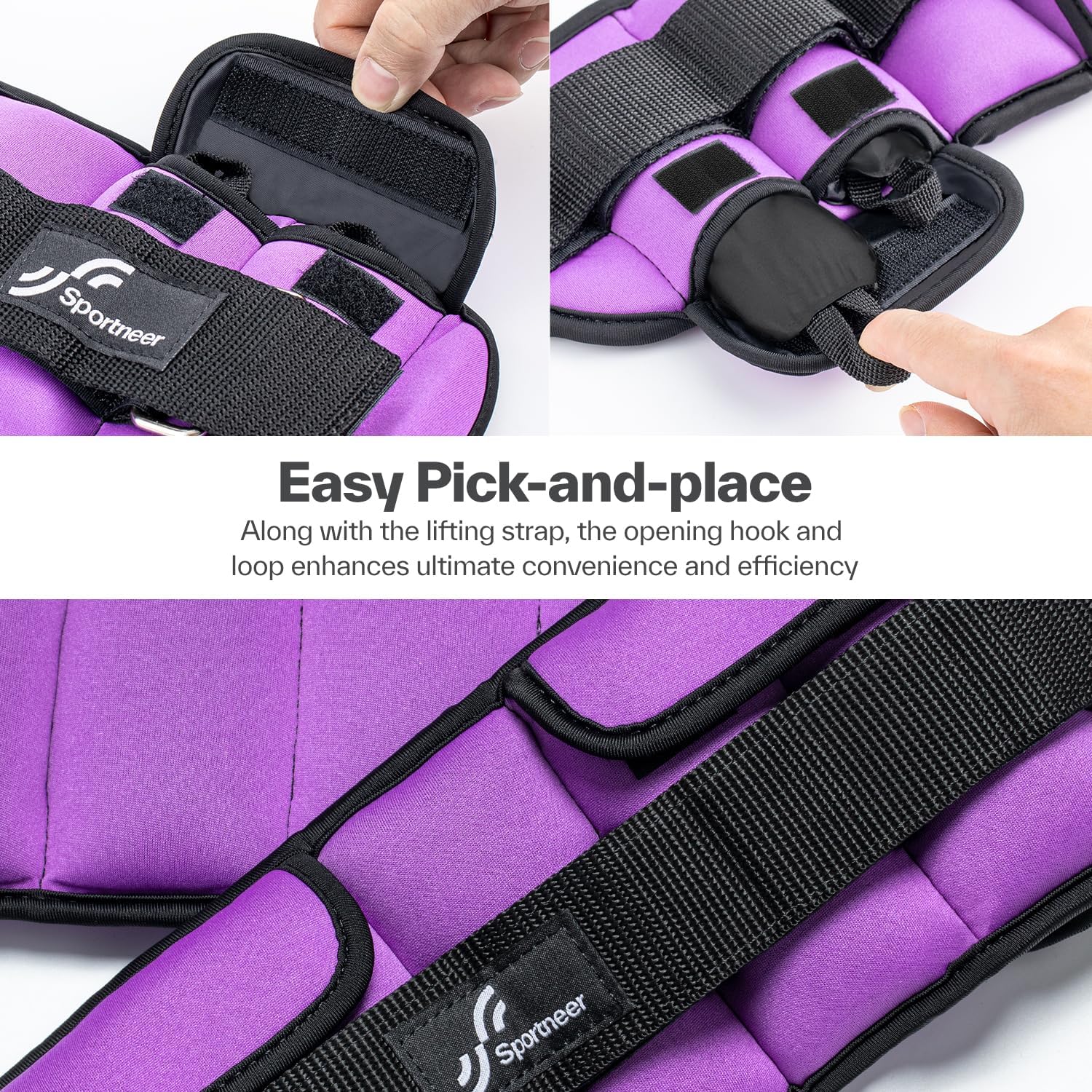 Sportneer Adjustable Ankle and Wrist Weights - Comfortable Fit for Fitness | 1-7 lbs / 1-10 lbs Set