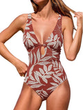 CUPSHE One Piece Swimsuit - Deep V Neck Keyhole Cutout Design | Textured Bathing Suit