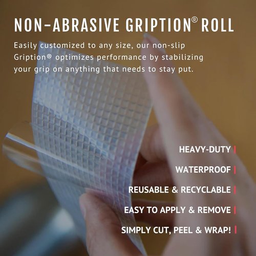 CATTONGUE GRIPS Non-Abrasive Grip Tape Roll - Heavy-Duty Waterproof Anti-Slip Solution | 2” Wide, Clear, 10ft for Indoor & Outdoor Use