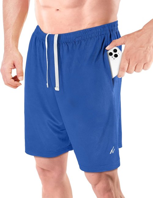 NY Threads Men's Athletic Shorts - Quick Dry, Lightweight, Loose-Fit Gym Shorts with Pockets