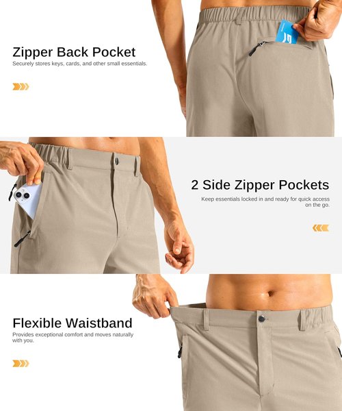 G Gradual Men's Casual Golf Shorts - Lightweight 11" Stretch Shorts for Hiking & Outdoor Work