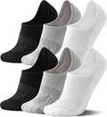 FITRELL No Show Socks - Women's Cotton Cushioned Athletic Ankle Socks | Non-Slip, 5-8 Pairs