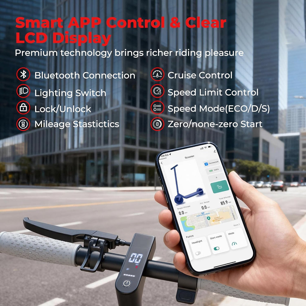 Qlaway Electric Scooter for Adults - 19 MPH Speed, 350W Motor, 15-22 Miles Range, 265 LBS Capacity