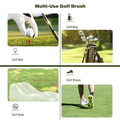 LAISUNTIM 2-in-1 Golf Club Brush with Water Spray & Built-in Golf Ball Marker - Portable Groove Cleaner & Club Cleaning Brush with Nylon Bristles