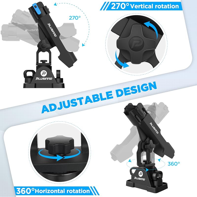 2 Pack Kayak Fishing Rod Holder for Boat, 360° Adjustable Rod Holders