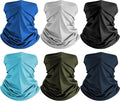 HONGTEYA 6 Pack Summer Neck Gaiter, UV Protection Cooling Face Mask, Breathable Bandana Head Scarf for Men Women